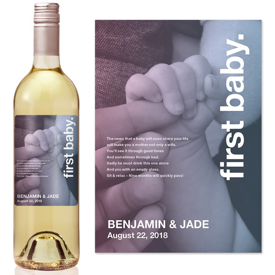 Swiss Pic First Baby Milestone Wine Label