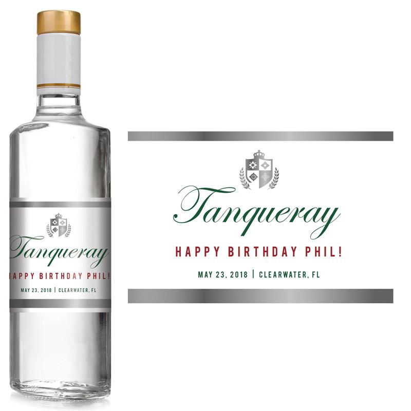 Tanqueray Birthday Liquor Label