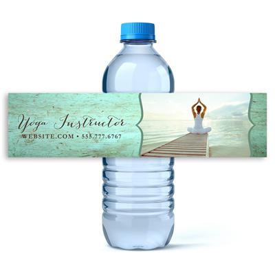 Teal Fitness Yoga Water Bottle Labels