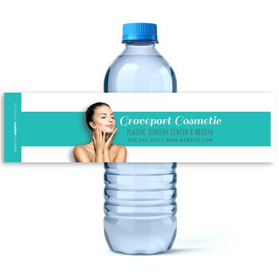Teal Plastic Surgery Water Bottle Labels