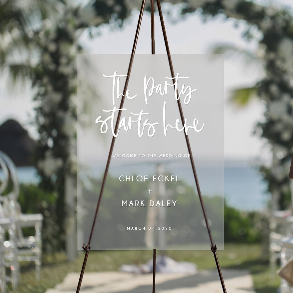 Party Starts Here Wedding Welcome Sign