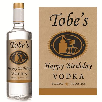 Titos Birthday Liquor Label