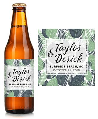 Tropical Leaves Beer Label