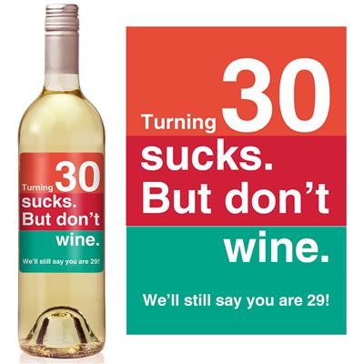 Turning 30 Birthday Wine Label