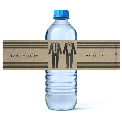 Two Tuxes Water Bottle Labels