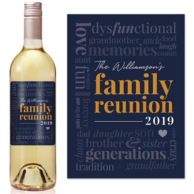 Typography Family Reunion Wine Label