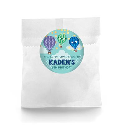 Up Up Away Birthday Favor Labels
