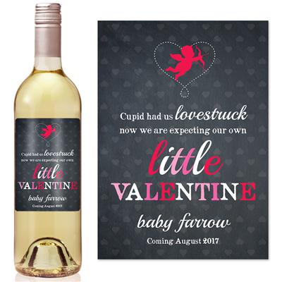 Valentine Baby Announcement Wine Label