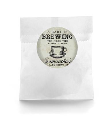 Victorian Tea Baby Shower Favor Labels