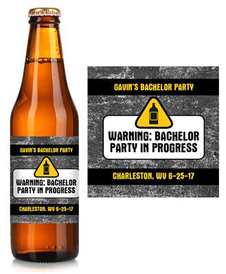Warning Bachelor Beer Label