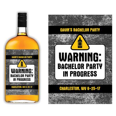 Warning Bachelor Liquor Label