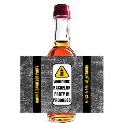 Warning Bachelor Mini Liquor Label