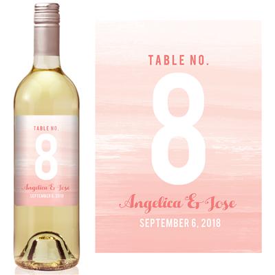 Watercolor Ombre Number Table Number Wine Label