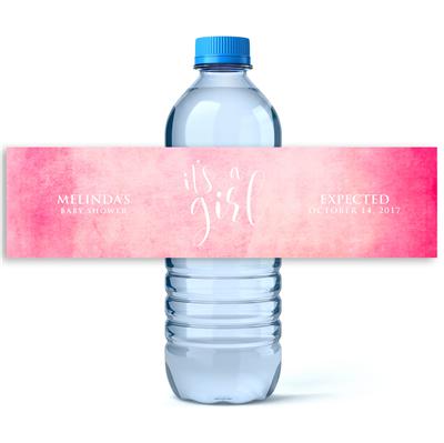 Watercolor Script Water Bottle Labels
