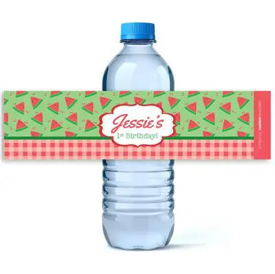 Watermelon Birthday Water Bottle Labels