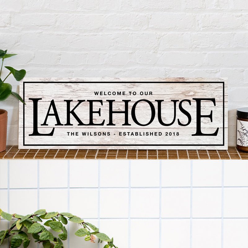Welcome Lake House Wood Sign