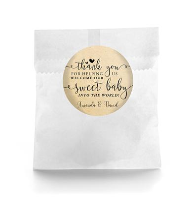 Welcome Our Baby Shower Favor Labels