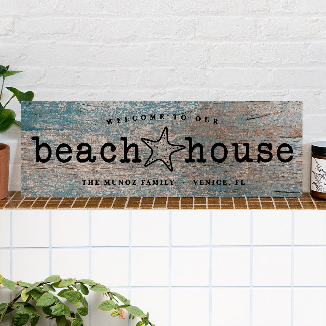 Welcome To Beach House Wood Sign