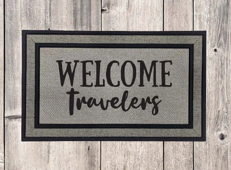 Welcome Travelers Door Mat