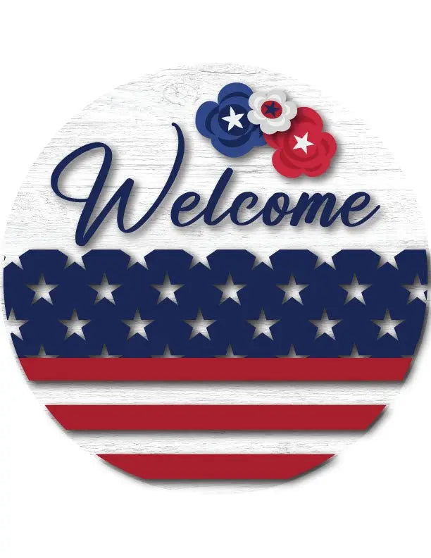 Welcome USA House Front Door Sign iCustomLabel