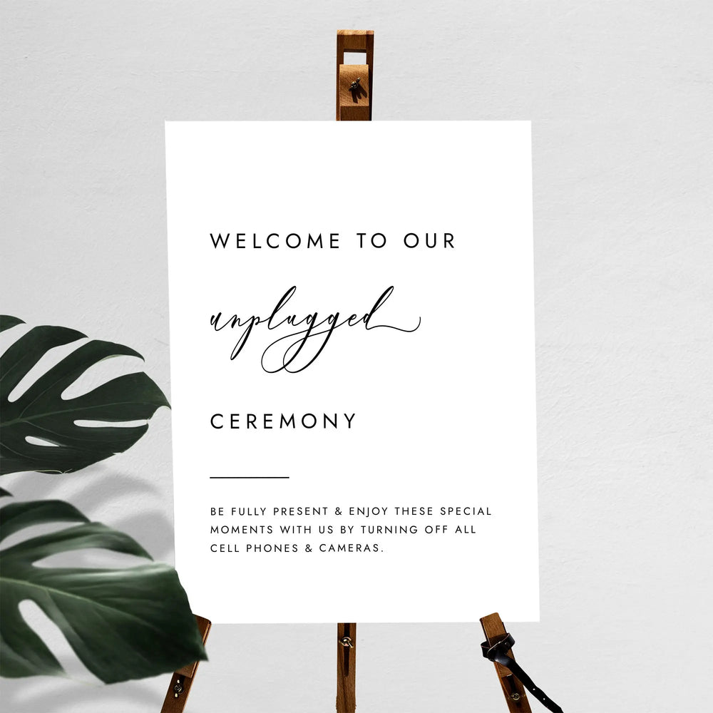 Welcome Unplugged Wedding Sign