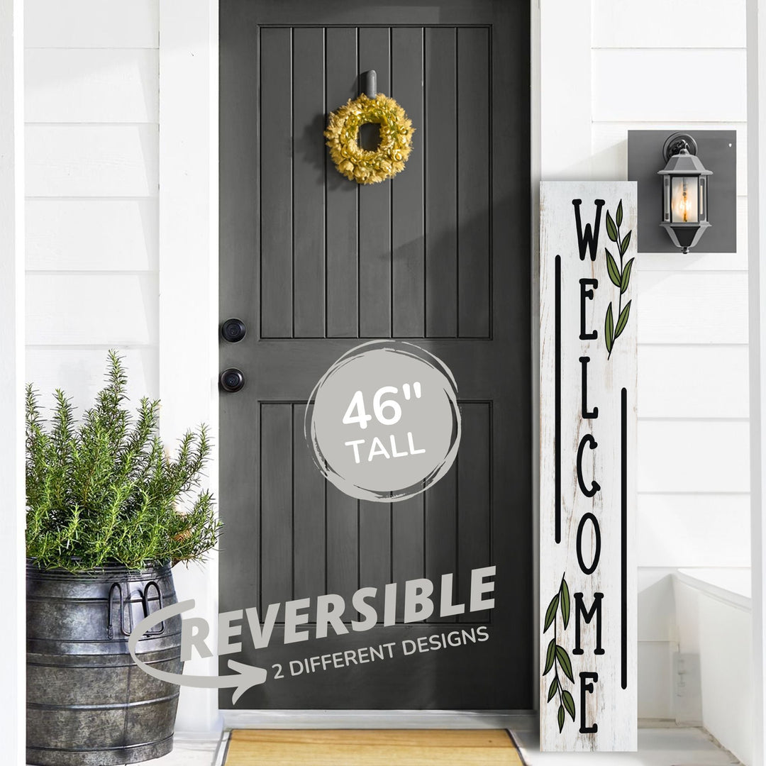 Floral Hello Porch Leaner Welcome Sign