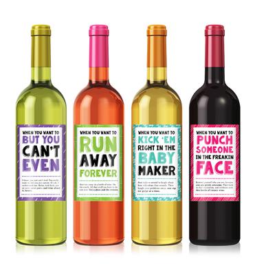 When You Want Wine Label Set