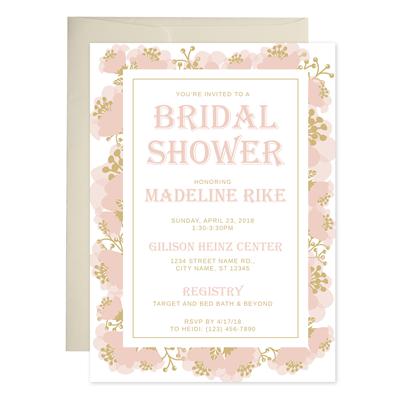 White Blush Bridal Shower Invitations