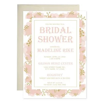 White Blush Bridal Shower Invitations