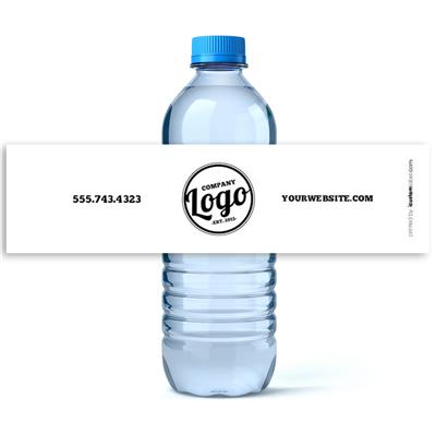 White Business Water Bottle Labels