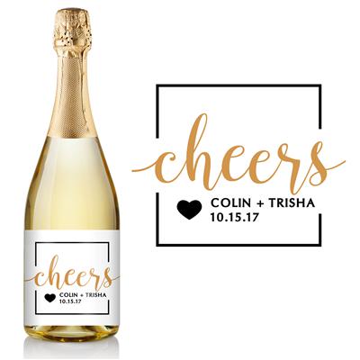 White Cheers Champagne Label