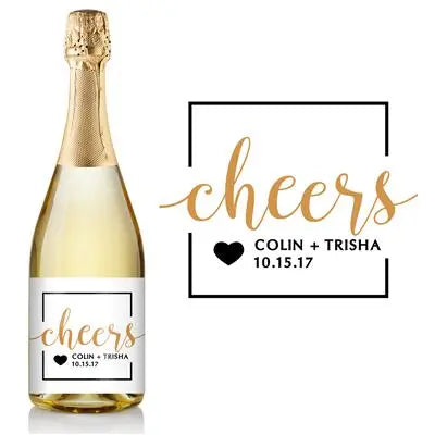 White Cheers Champagne Label