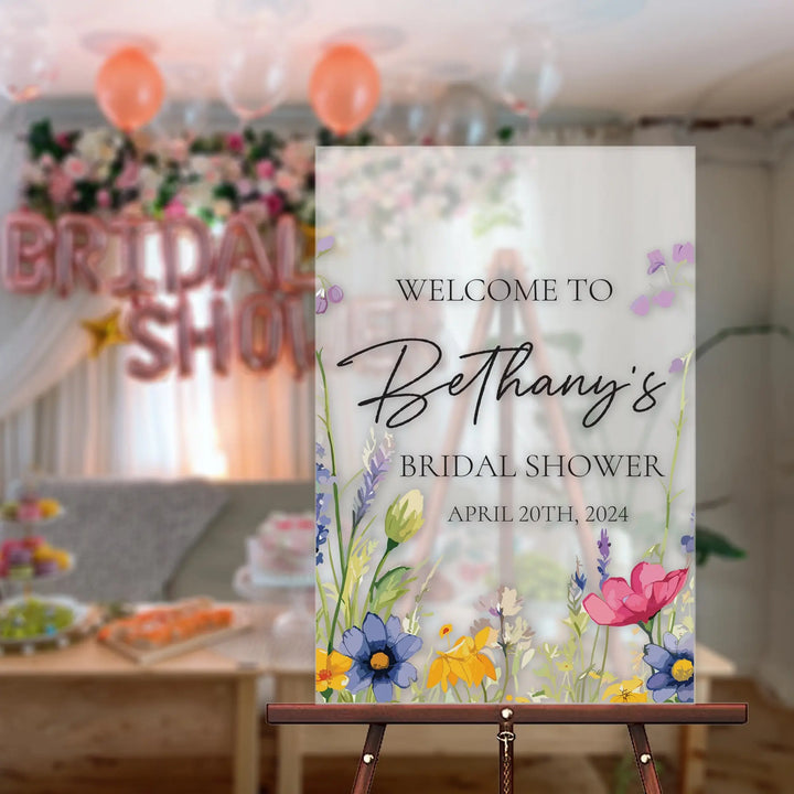 Wildflower Bridal Shower Welcome Sign iCustomLabel