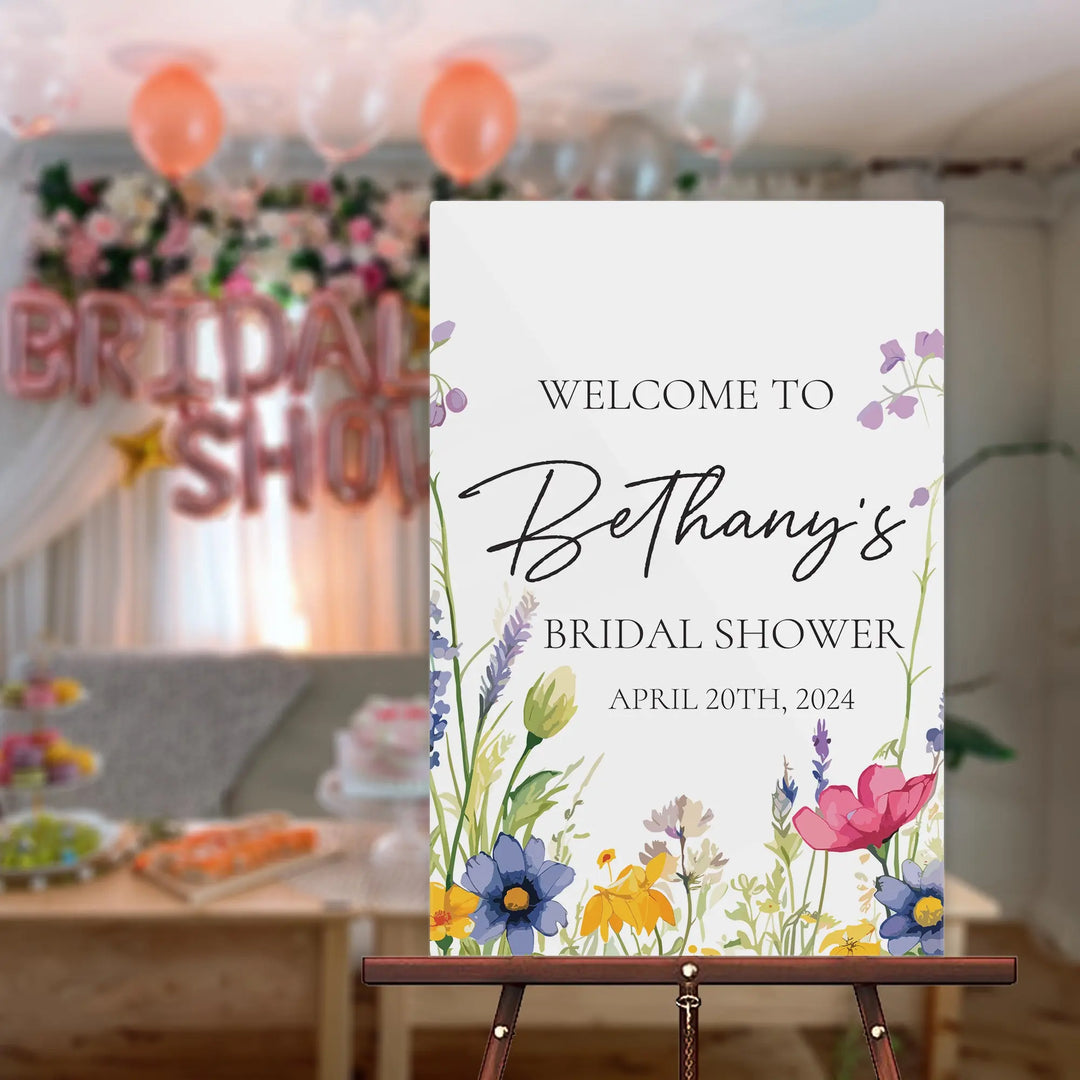 Wildflower Bridal Shower Welcome Sign iCustomLabel