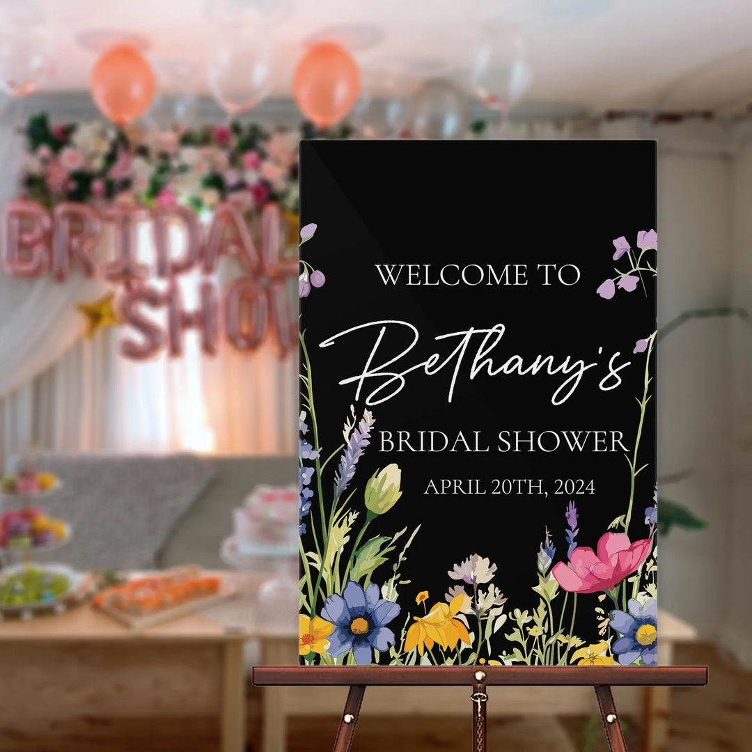 Wildflower Bridal Shower Welcome Sign iCustomLabel