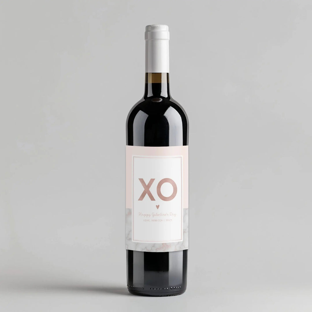 XO Galentines Day Wine Label iCustomLabel