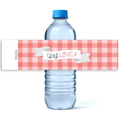 Yay Love Valentine Water Bottle Labels