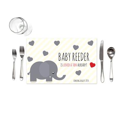 Yellow Elephant Baby Shower Placemats