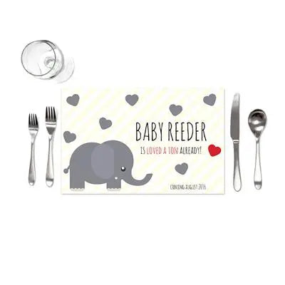 Yellow Elephant Baby Shower Placemats