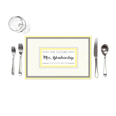 Yellow Gray Bridal Shower Placemats