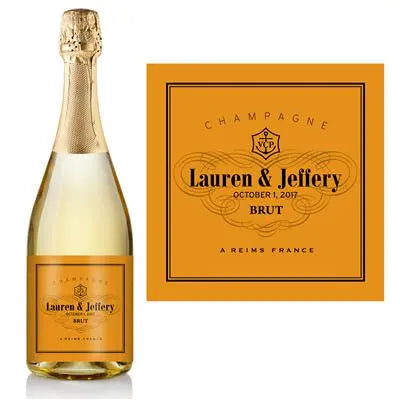 Yellow Wedding Champagne Label