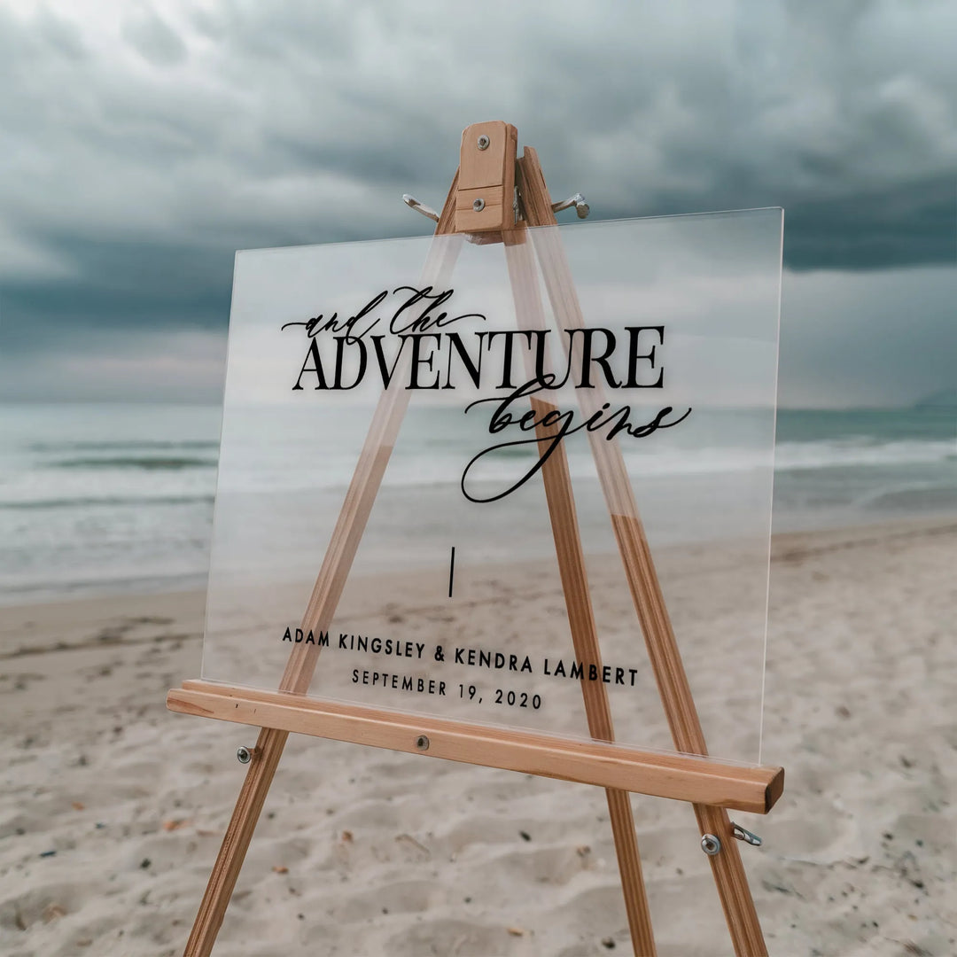 Adventure Begins Wedding Welcome Sign - iCustomLabel