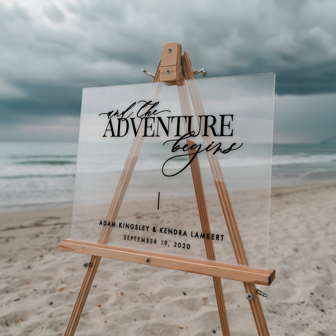 Adventure Begins Wedding Welcome Sign - iCustomLabel