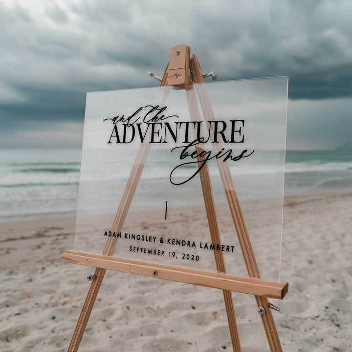 Adventure Begins Wedding Welcome Sign - iCustomLabel