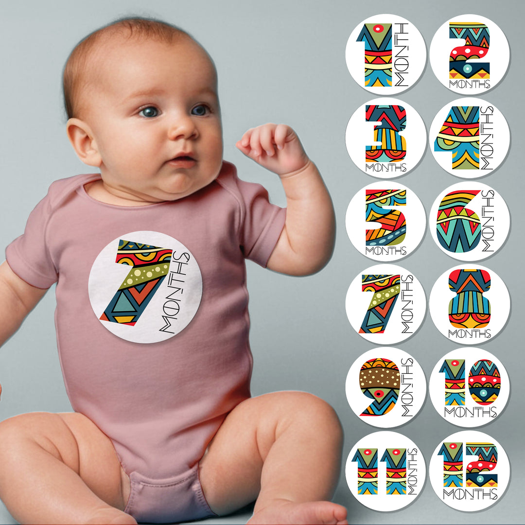 African Baby Month Stickers - iCustomLabel