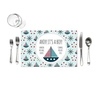 Ahoy it's A Boy Baby Shower Placemats - iCustomLabel