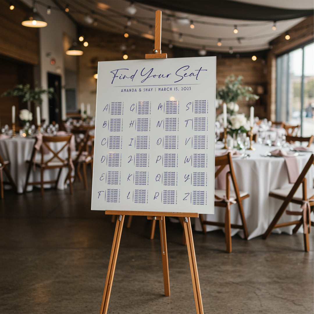 Alphabetical Wedding Seating Chart - iCustomLabel