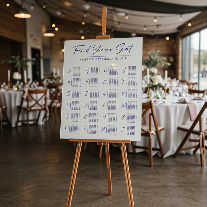 Alphabetical Wedding Seating Chart - iCustomLabel