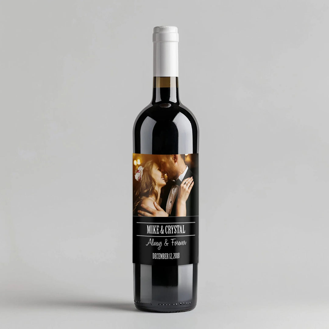 Always And Forever Wedding Wine Label - iCustomLabel