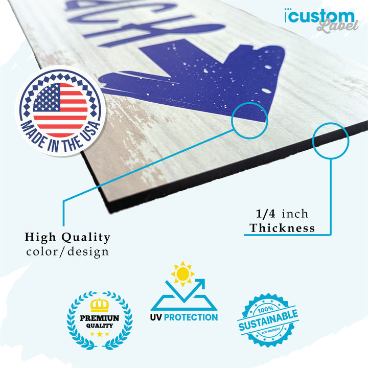 Anchor Beach House Wood Sign - iCustomLabel
